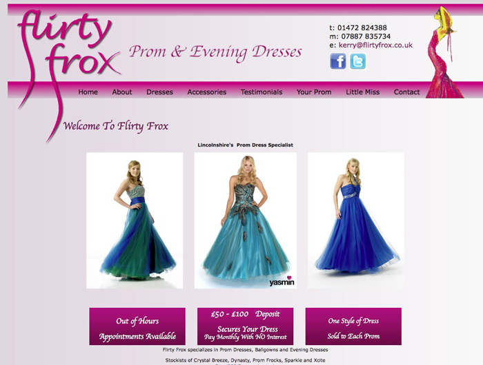 Web Design Nottingham - Flirty Frox Prom Dresses